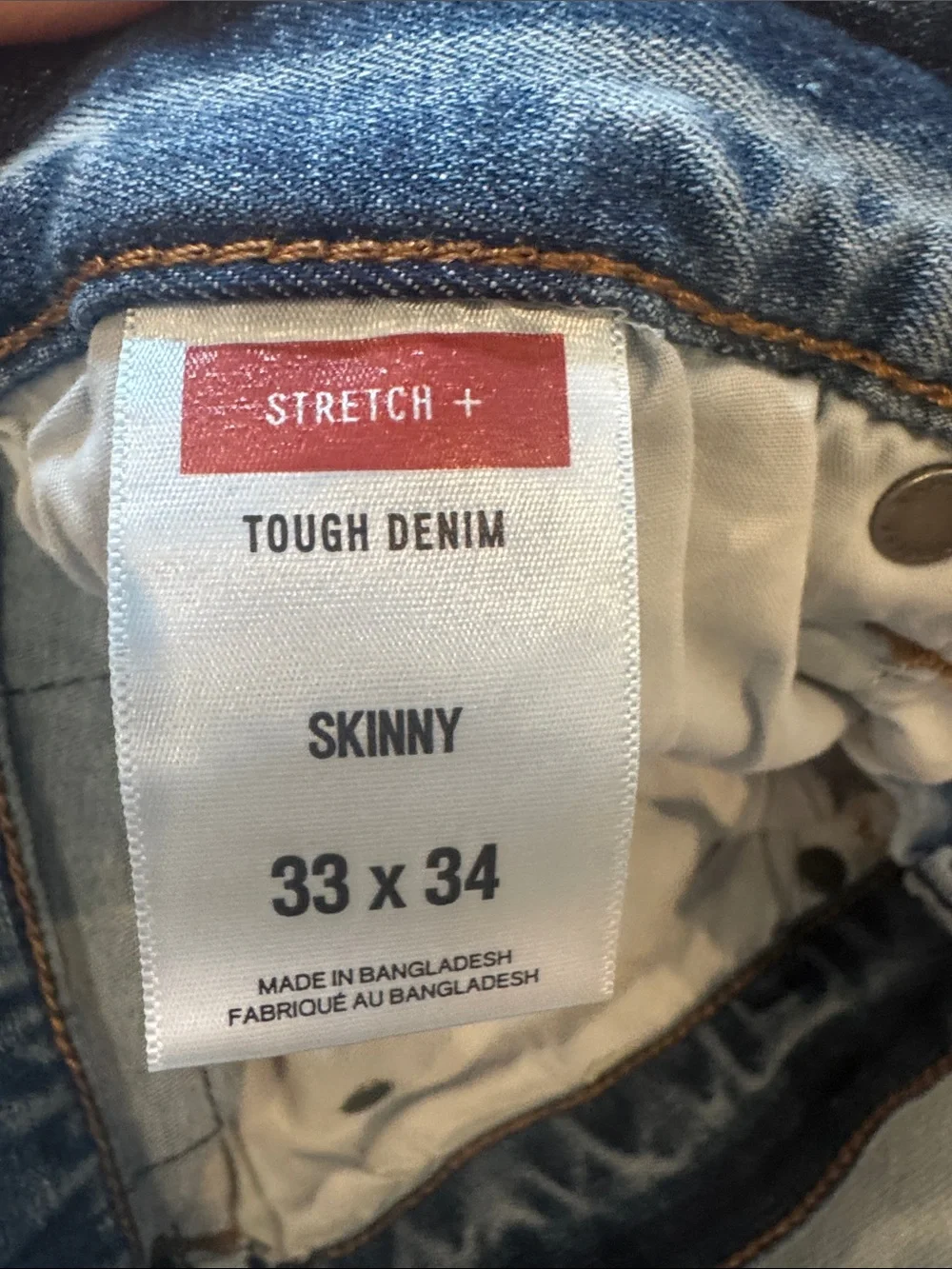 Express Light Wash Skinny Jeans 33x34 Stretch Tough Denim